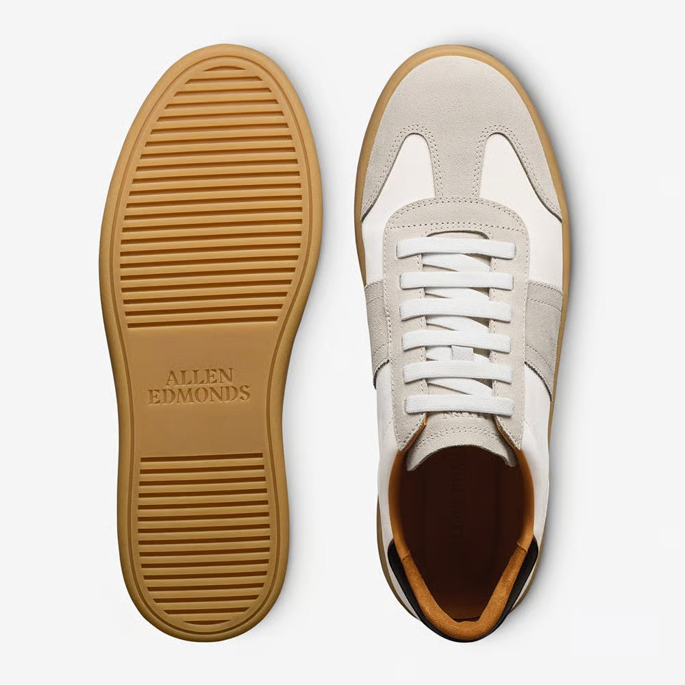Ludlow Slip-On Stretch-Lace Sneaker in Dove Grey Suede by Allen Edmonds