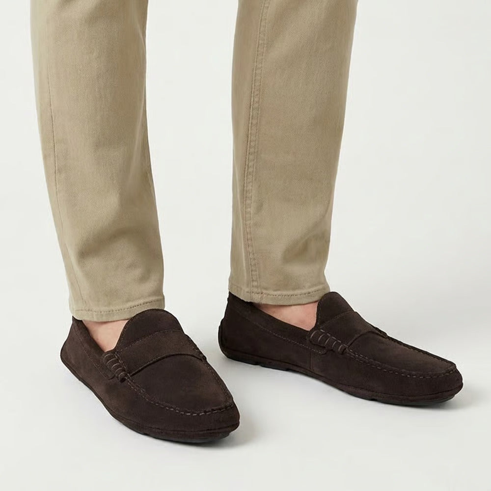 Apex Driving Loafer in Bitter Chocolate Suede by Allen Edmonds