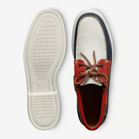 Panama Boat Shoe in Red, White, and Blue Leather and Suede by Allen Edmonds