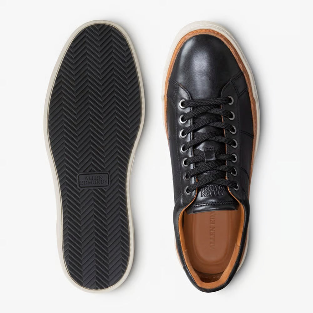 Porter City Derby Lace-Up Sneaker in Black Leather by Allen Edmonds