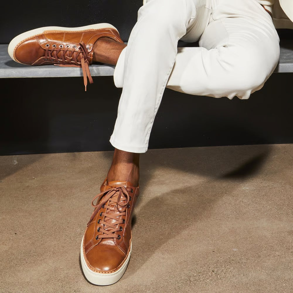 Porter City Derby Lace-Up Sneaker in Walnut Brown Leather by Allen Edmonds