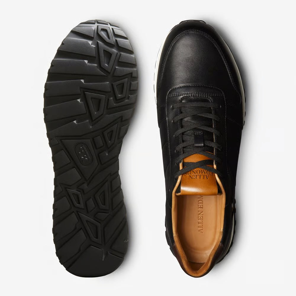 Lawson Lace-Up Sneaker in Black Leather by Allen Edmonds