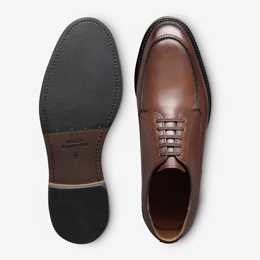 Rivington Apron-Toe Derby Dress Shoe in Chili Leather by Allen Edmonds