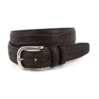 Genuine Exotic African Elephant Skin Belt in Brown by Torino Leather