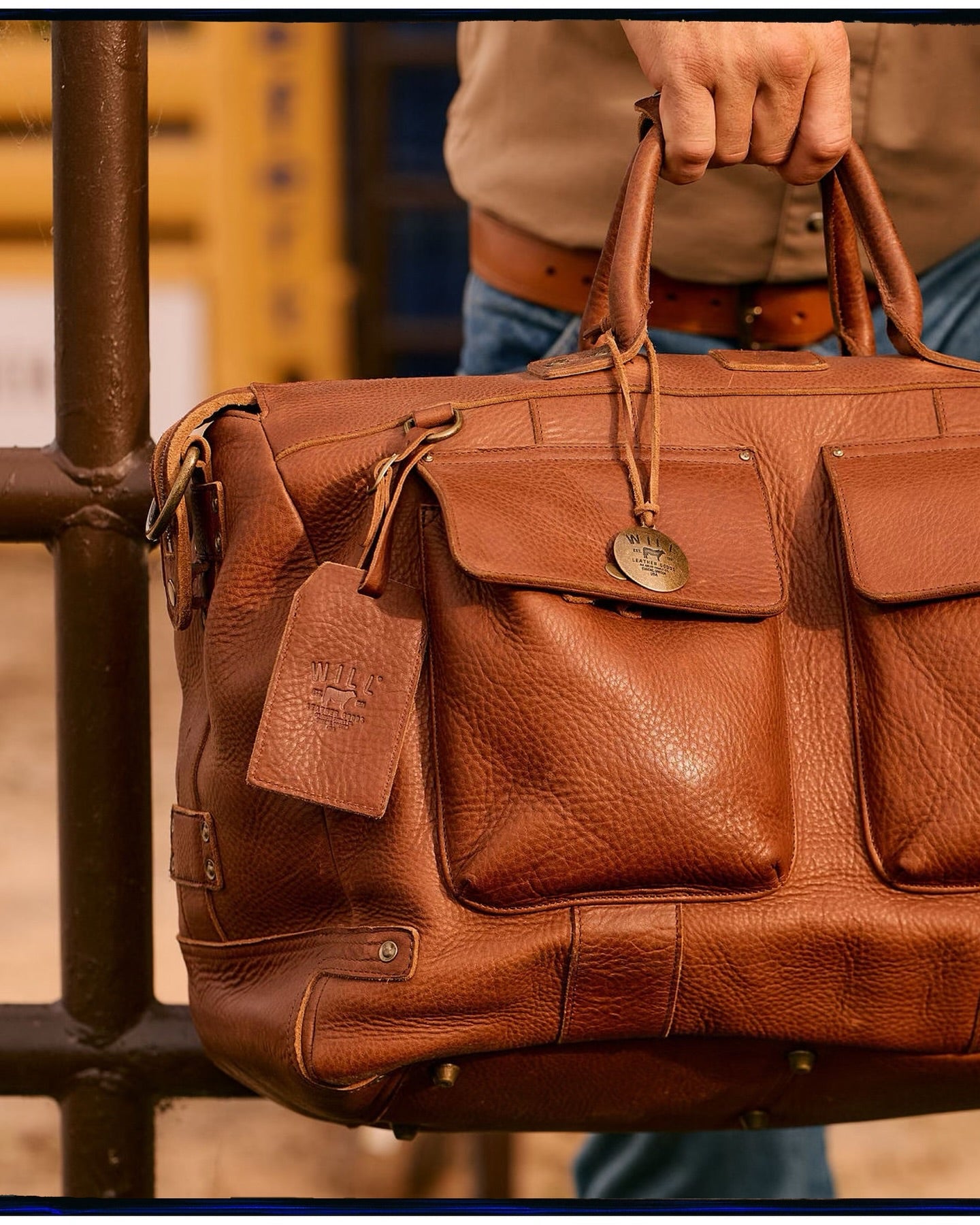 Leather Travel Duffle in Tan by Will Leather Goods
