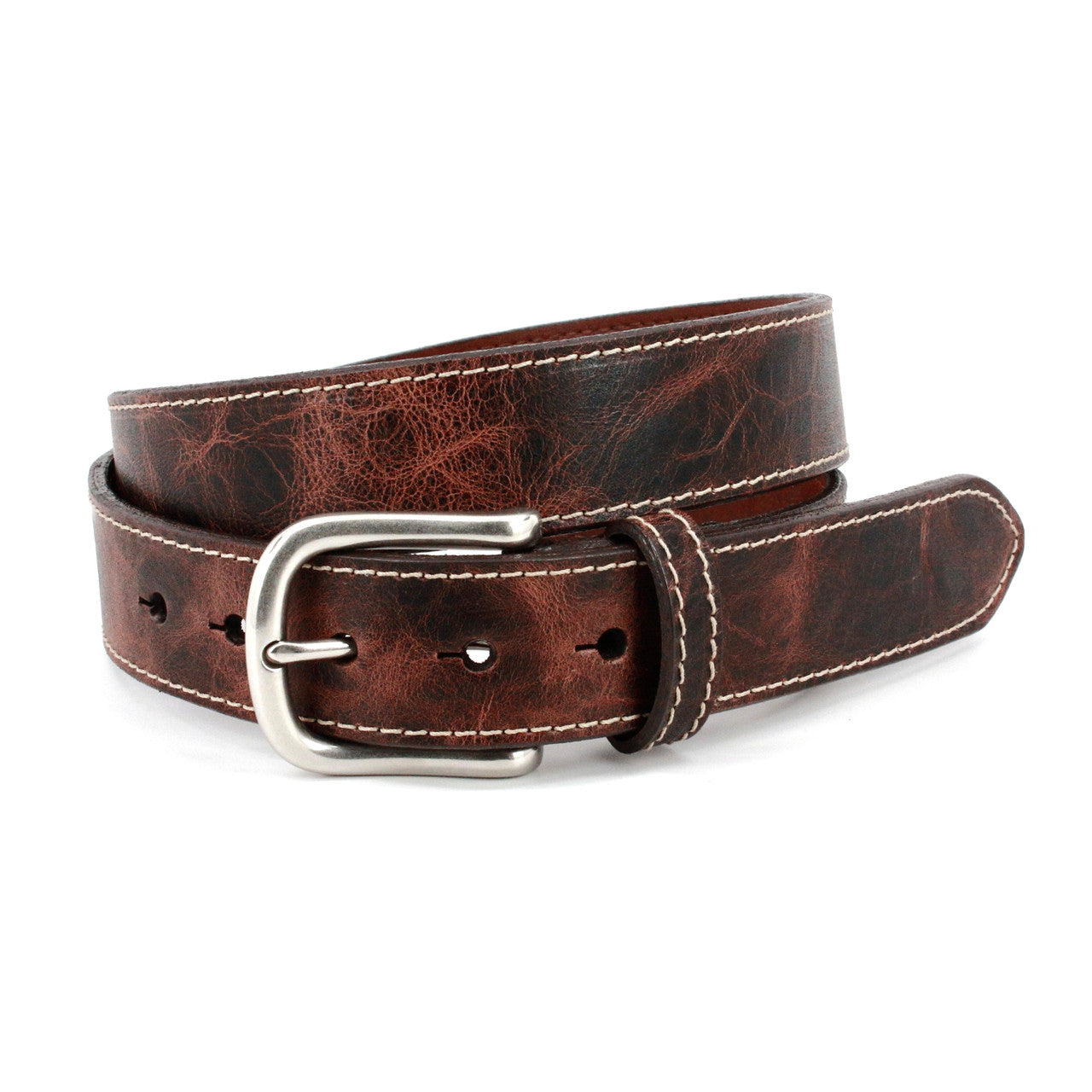 Italian Shrunken Calfskin Casual Belt in Brown by Torino Leather