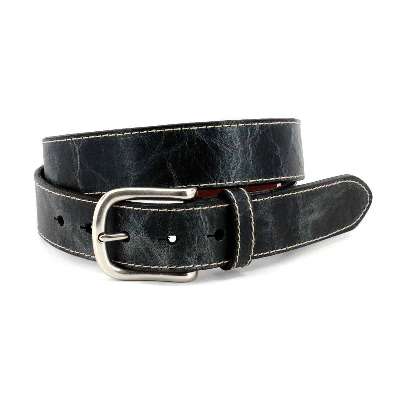 Italian Shrunken Calfskin Casual Belt in Charcoal by Torino Leather
