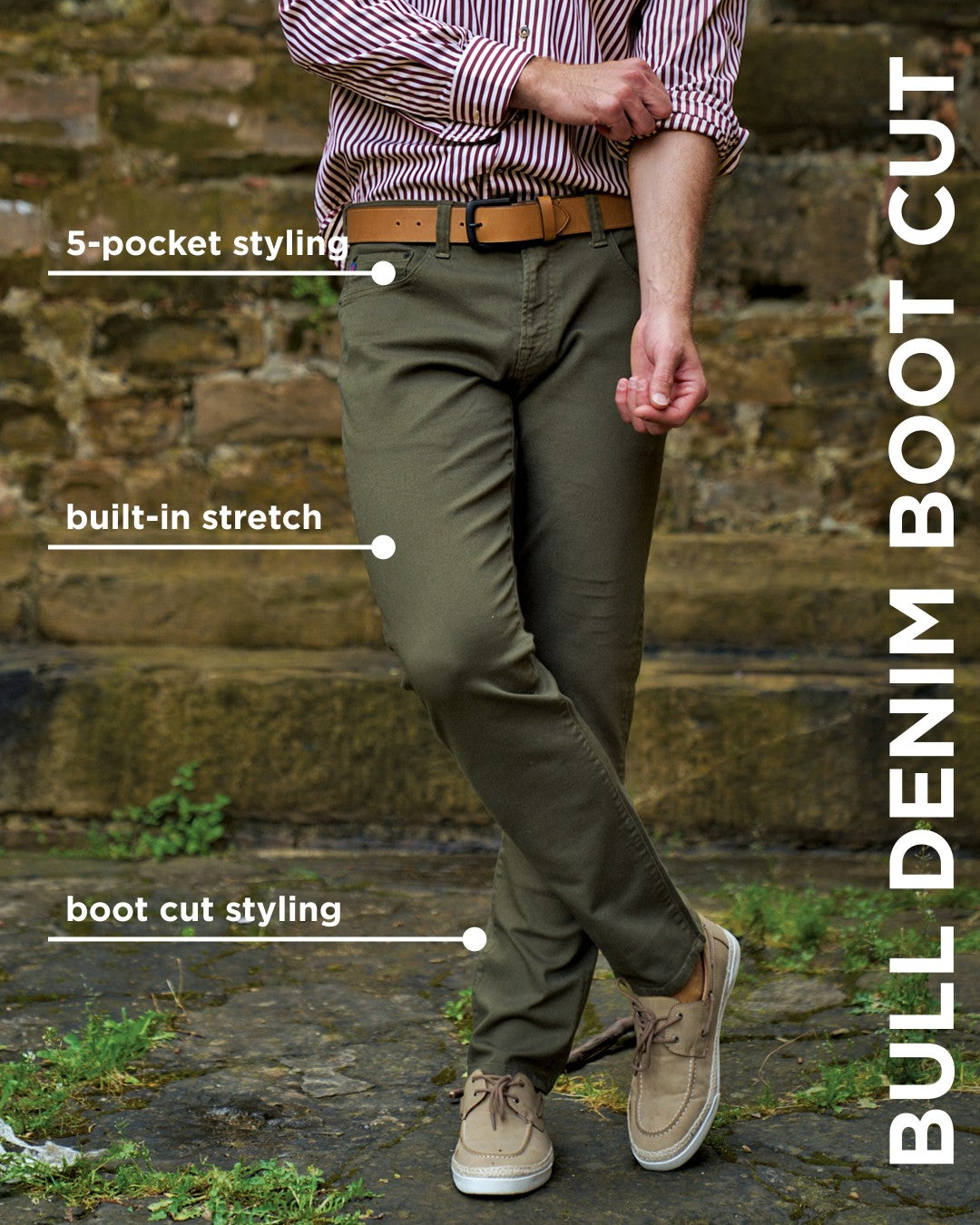Bull Denim Boot Cut Jean in Forest (Modern Boot Cut Fit) by Borgo28