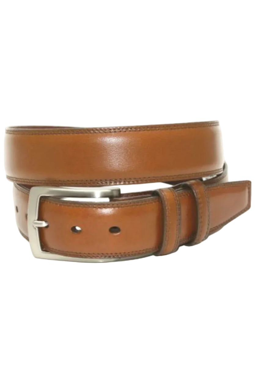 Italian Burnished Kipskin Belt in Saddle by Torino Leather