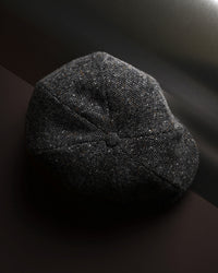 Newsboy Classic Cap in 'Magee 1866' Dark Grey Wool Donegal (Size 59) by Wigens