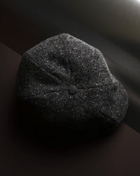 Newsboy Classic Cap in 'Magee 1866' Dark Grey Wool Donegal (Size 59) by Wigens