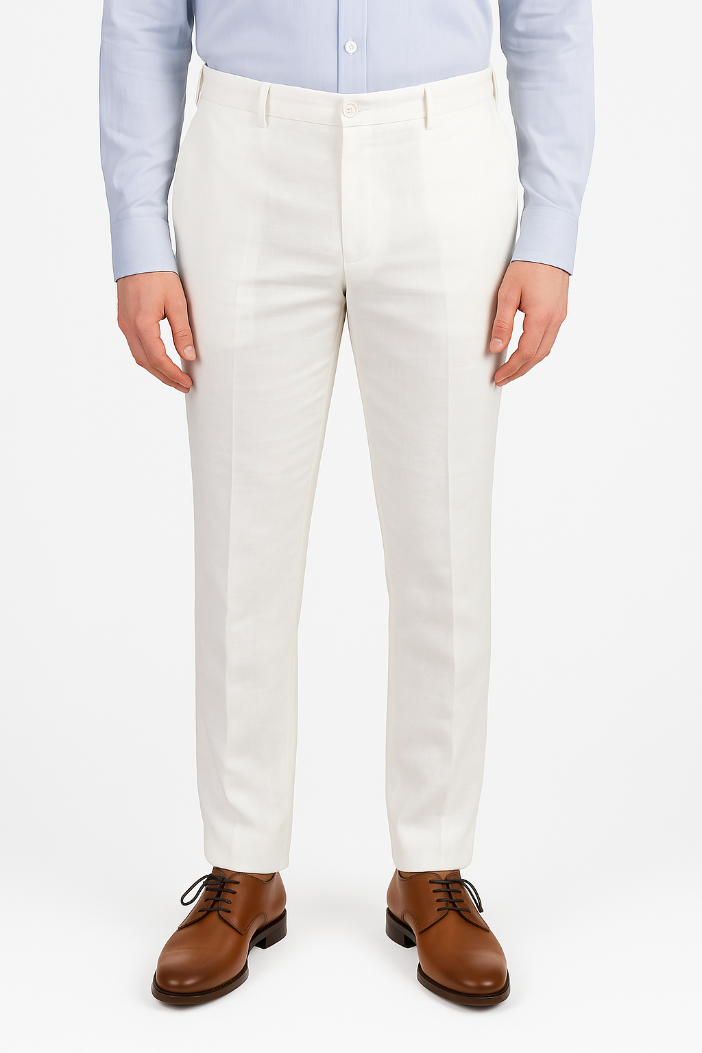 Linen Pant in White (Venice Modern Fit) by Berle