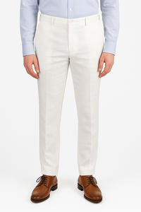 Linen Pant in White (Venice Modern Fit) by Berle