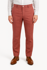 Chambray Linen Pant in Red (Venice Modern Fit) by Berle