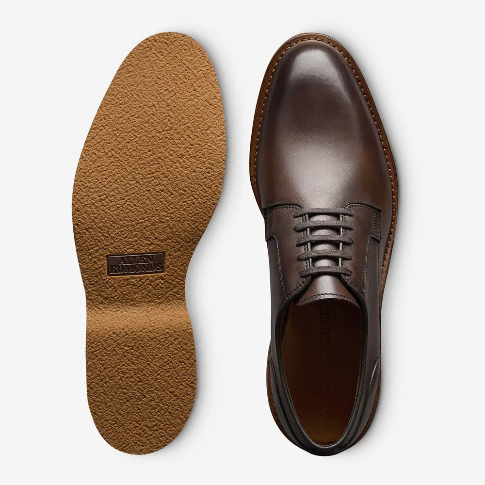 Walker Verse Plain-Toe Derby Dress Shoe in Dark Chili Leather by Allen Edmonds
