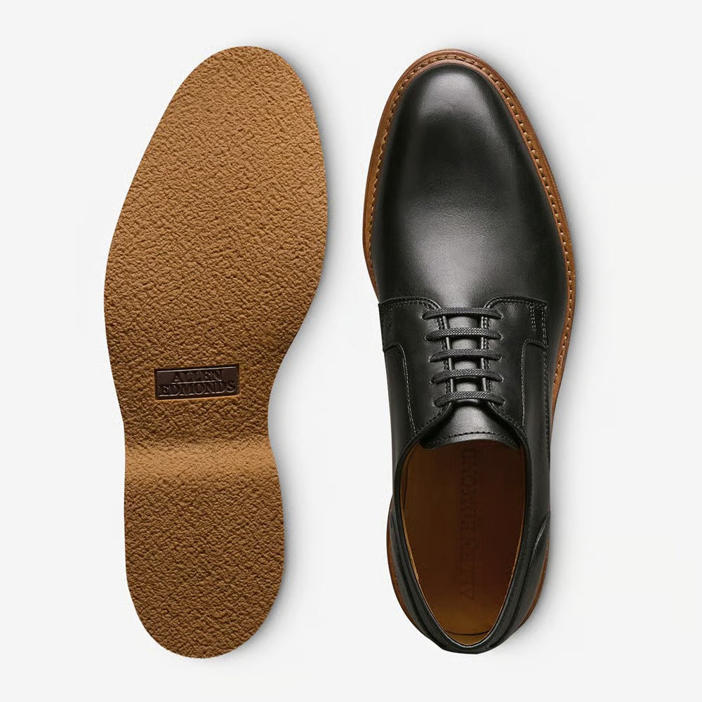 Walker Verse Plain-Toe Derby Dress Shoe in Black Leather by Allen Edmonds