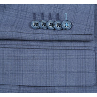 Wool Stretch Single Breasted SLIM FIT Suit in Ink Blue Check (Short, Regular, and Long Available) by English Laundry