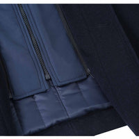 Wool Blend SLIM FIT Short Overcoat with Zip-Out Lining in Navy (Regular, Short, & Long Lengths) by English Laundry