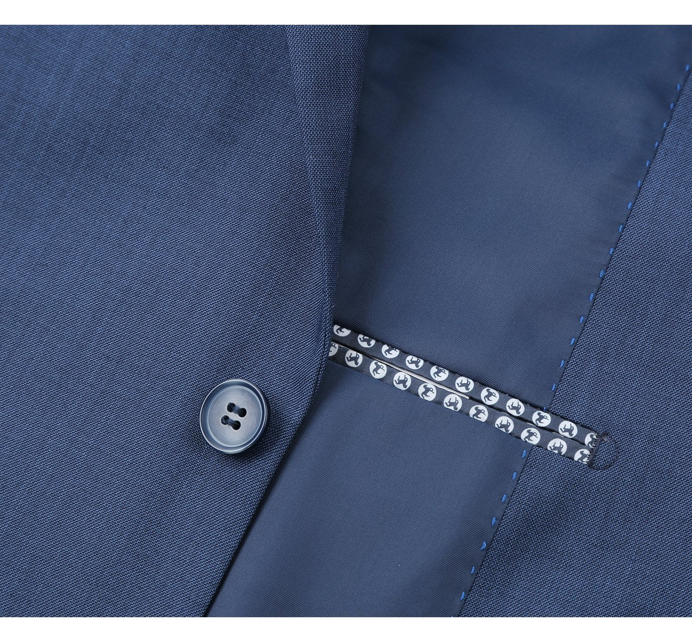 Performance 2-Button CLASSIC FIT Suit in Medium Blue Mélange (Short, Regular, and Long Available) by Renoir