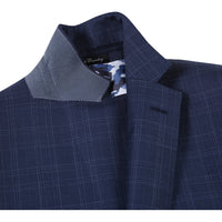 Wool Stretch Single Breasted SLIM FIT Suit in Blue Check (Short, Regular, and Long Available) by English Laundry