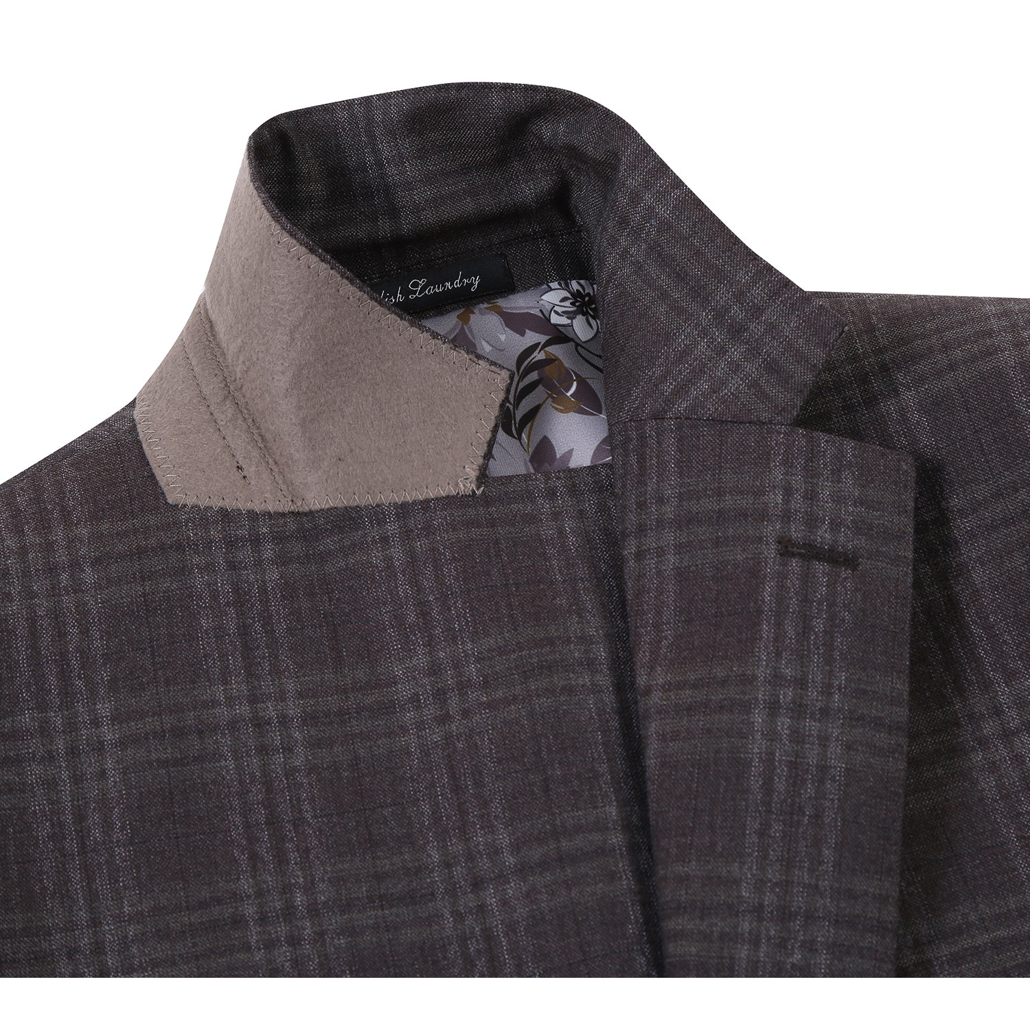 Wool Stretch Single Breasted SLIM FIT Suit in Brown Check (Short, Regular, and Long Available) by English Laundry