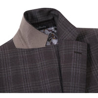 Wool Stretch Single Breasted SLIM FIT Suit in Brown Check (Short, Regular, and Long Available) by English Laundry