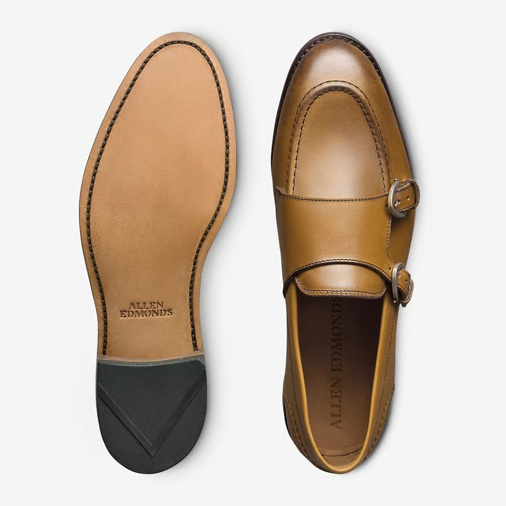 Randolph Monk Strap Dress Shoe in Walnut Leather by Allen Edmonds