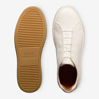 Banks Court Slip-On Stretch-Lace Sneaker in White Leather by Allen Edmonds