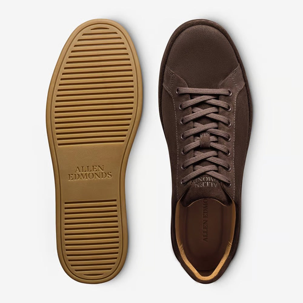 Barnes Lace-Up Sneaker in Polo Brown Suede by Allen Edmonds