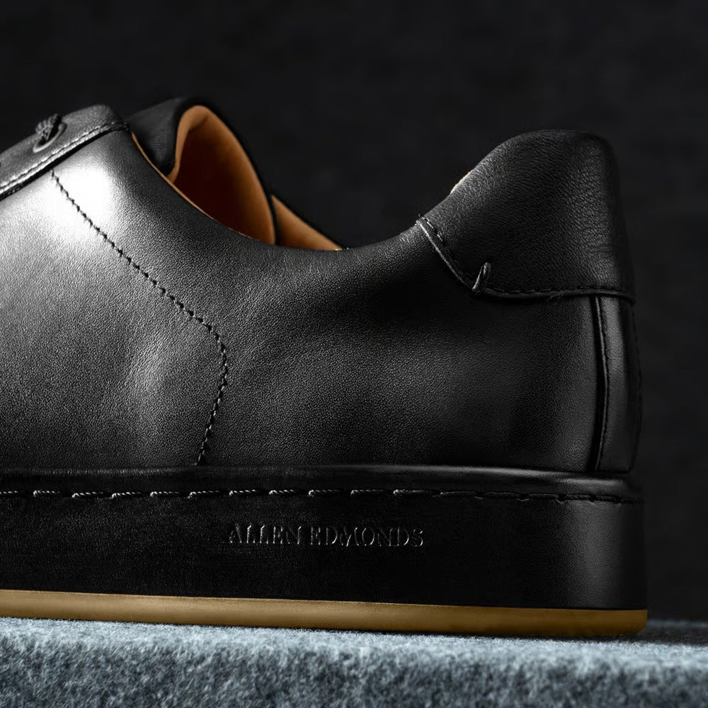 Barnes Lace-Up Sneaker in Black Leather by Allen Edmonds