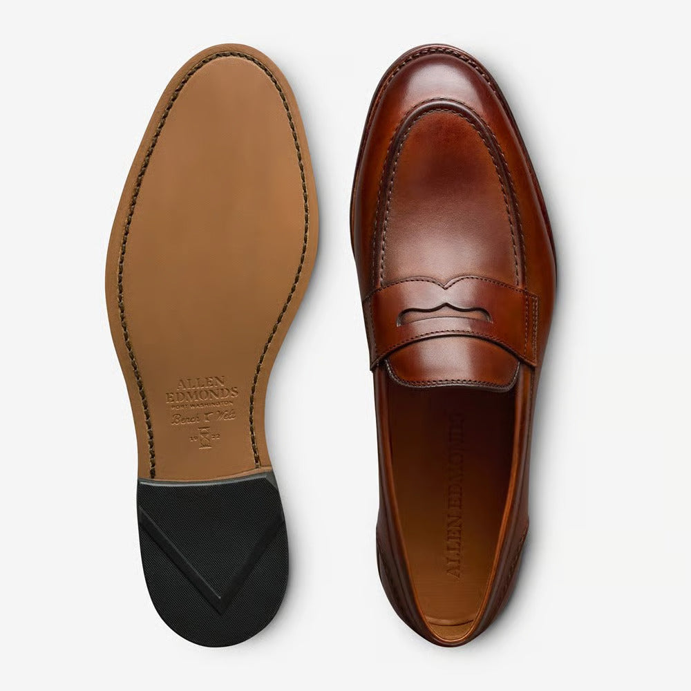 Randolph 2.0 Penny Loafer in Dark Chili Leather by Allen Edmonds