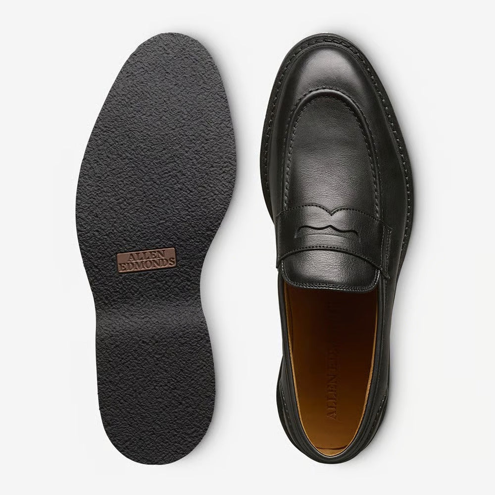 Randolph Verse Penny Loafer in Black Leather by Allen Edmonds