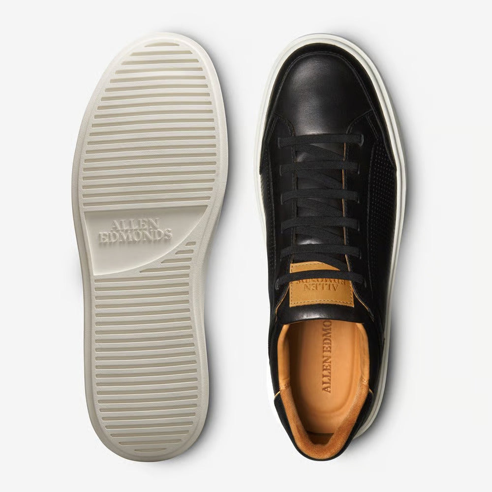 Oliver Slip-On Stretch-Lace Sneaker in Black Leather by Allen Edmonds