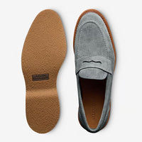 Randolph Verse Penny Loafer in Steel Blue Suede by Allen Edmonds