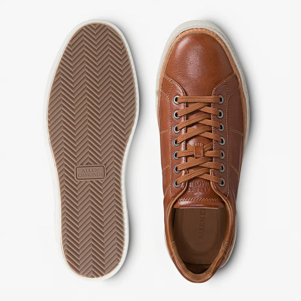 Porter City Derby Lace-Up Sneaker in Walnut Brown Leather by Allen Edmonds