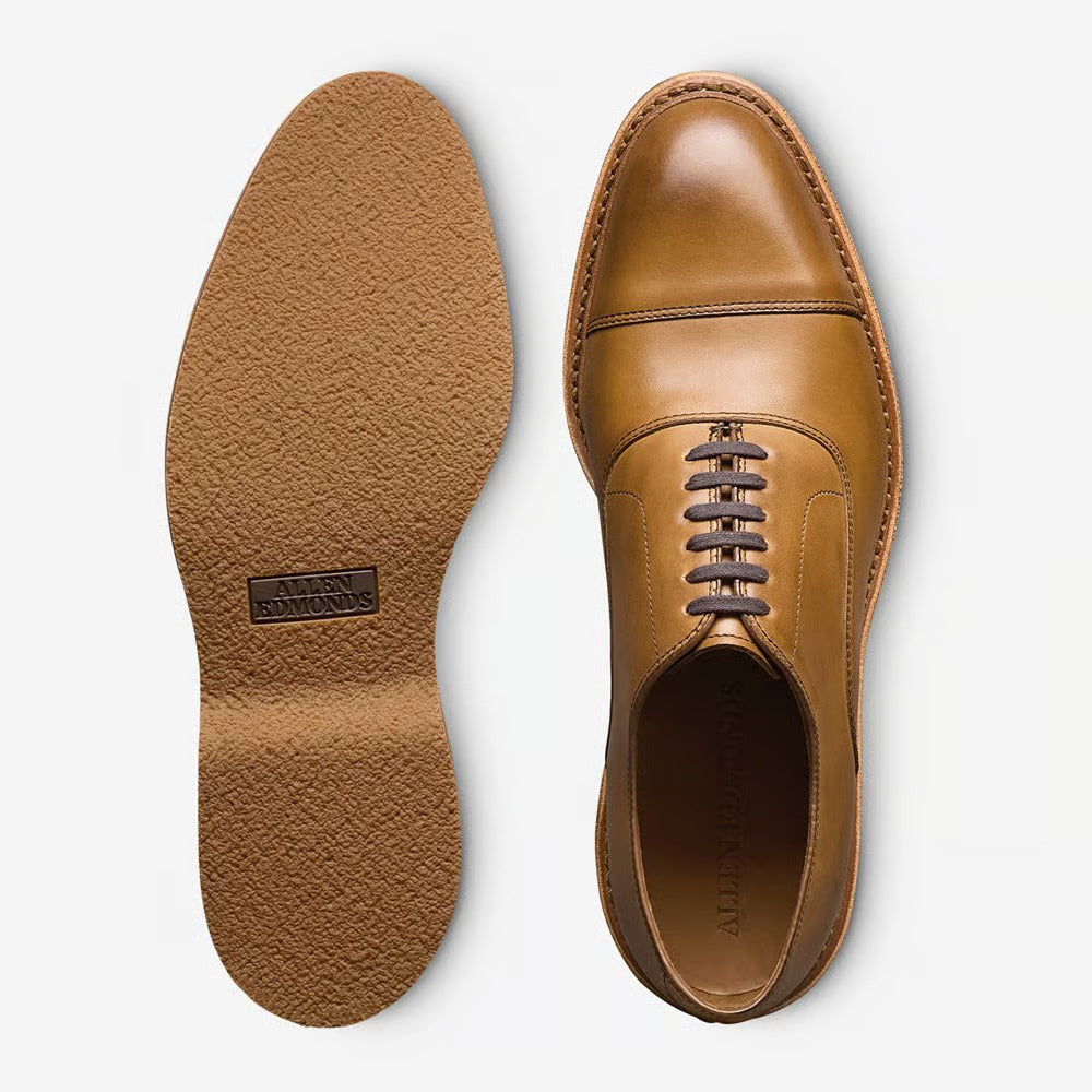 Park Avenue Verse Cap-Toe Oxford Dress Shoe in Walnut Leather by Allen Edmonds