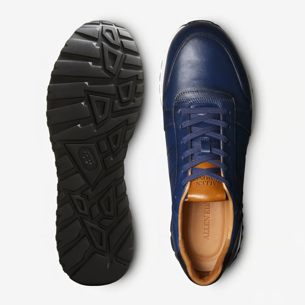 Lawson Lace-Up Sneaker in Navy Leather by Allen Edmonds