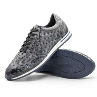 Rio Ostrich Quill Sneaker in Black Denim by Zelli Italia