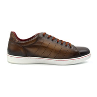Russo Burnished Italian Calfskin Sneaker in Brown by Zelli Italia