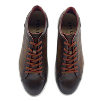 Russo Burnished Italian Calfskin Sneaker in Brown by Zelli Italia