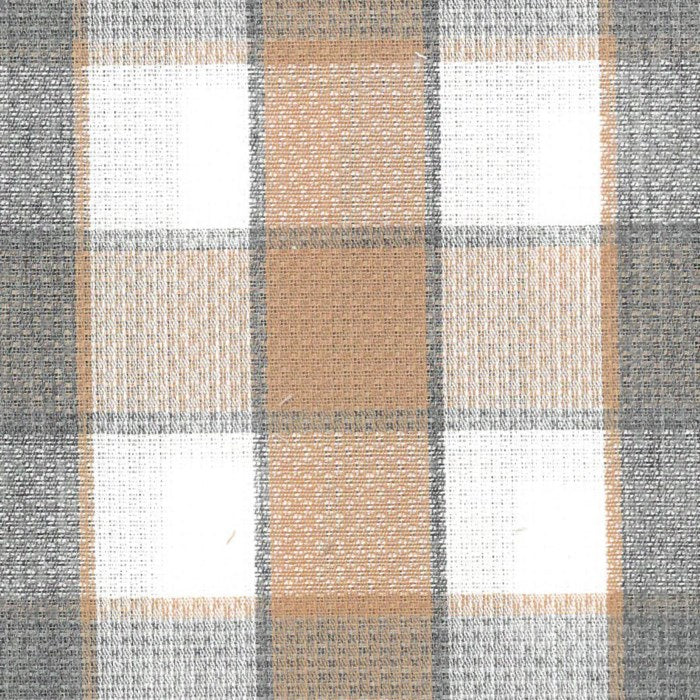 Grey and Orange-Tan Plaid Short Sleeve Sport Shirt by Viyella