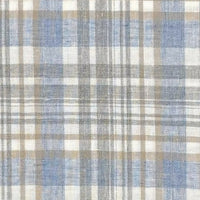 Blue, Grey, and Taupe Plaid Cotton and Linen Short Sleeve Sport Shirt by Viyella