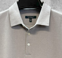 Long Sleeve Pima Cotton Twill Weave Polo in Steel Grey by Viyella