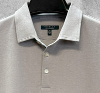 Long Sleeve Pima Cotton Twill Weave Polo in Steel Grey by Viyella