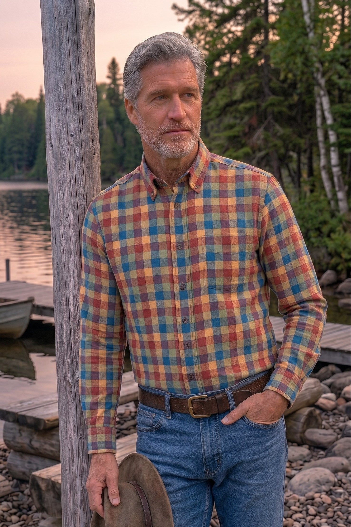 Spice Multi Plaid Cotton and Wool Blend Button-Down Shirt by Viyella