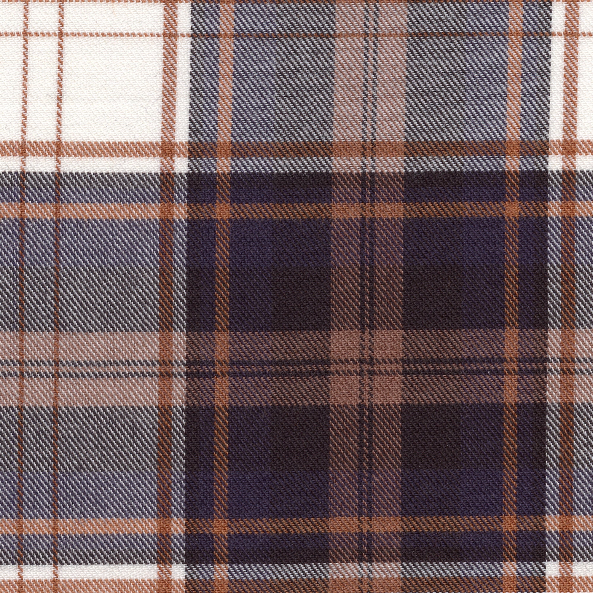 Black, Tan, and Winter White Plaid Cotton and Wool Blend Button-Down Shirt by Viyella