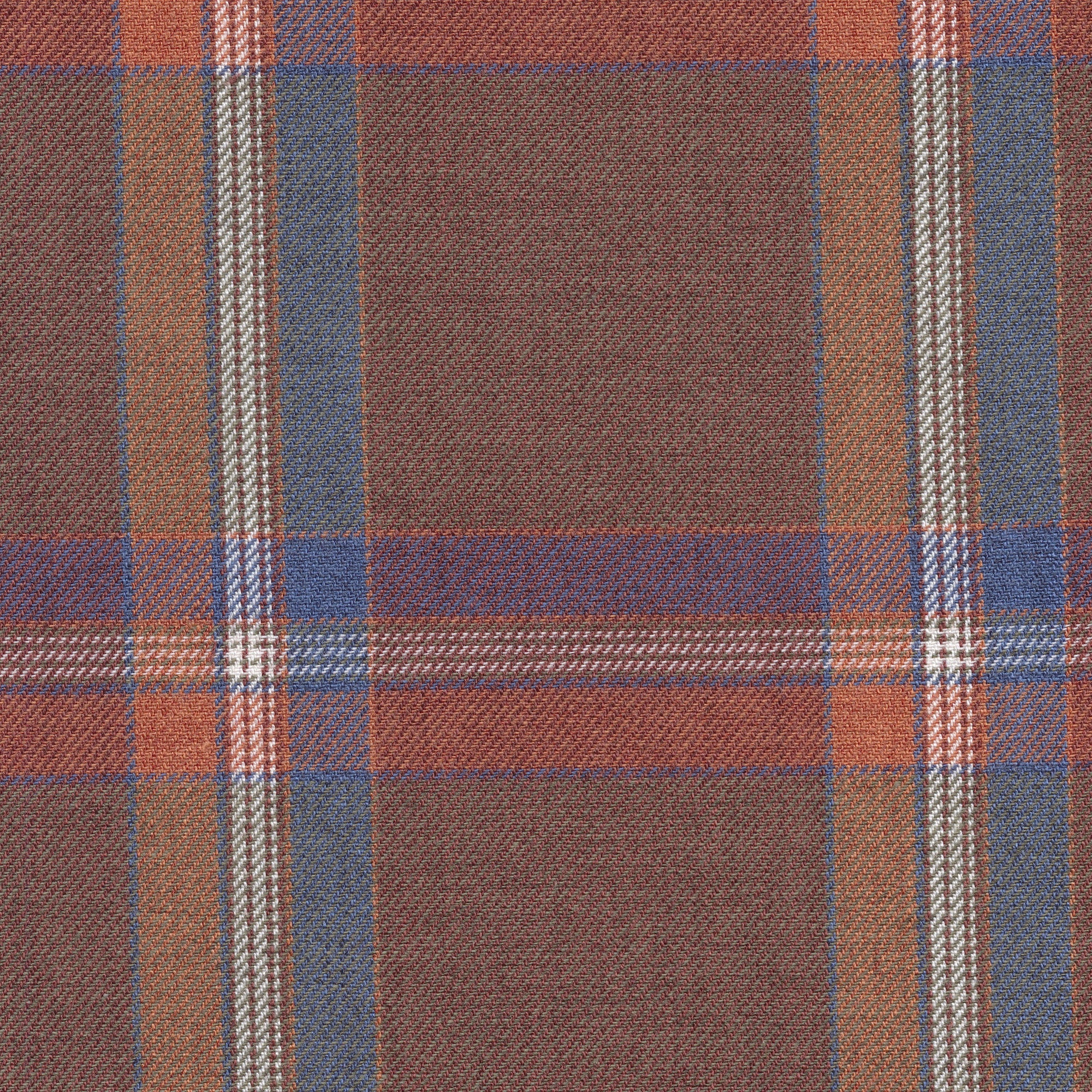 Pecan Brown Multi Plaid Cotton and Wool Blend Button-Down Shirt by Viyella