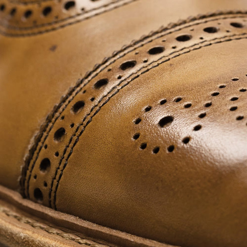 Strand Verse Cap-Toe Oxford Dress Shoe with Perf Detailing in Walnut Leather by Allen Edmonds