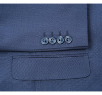 Performance 2-Button SLIM FIT Suit in Medium Blue Mélange (Short, Regular, and Long Available) by Renoir