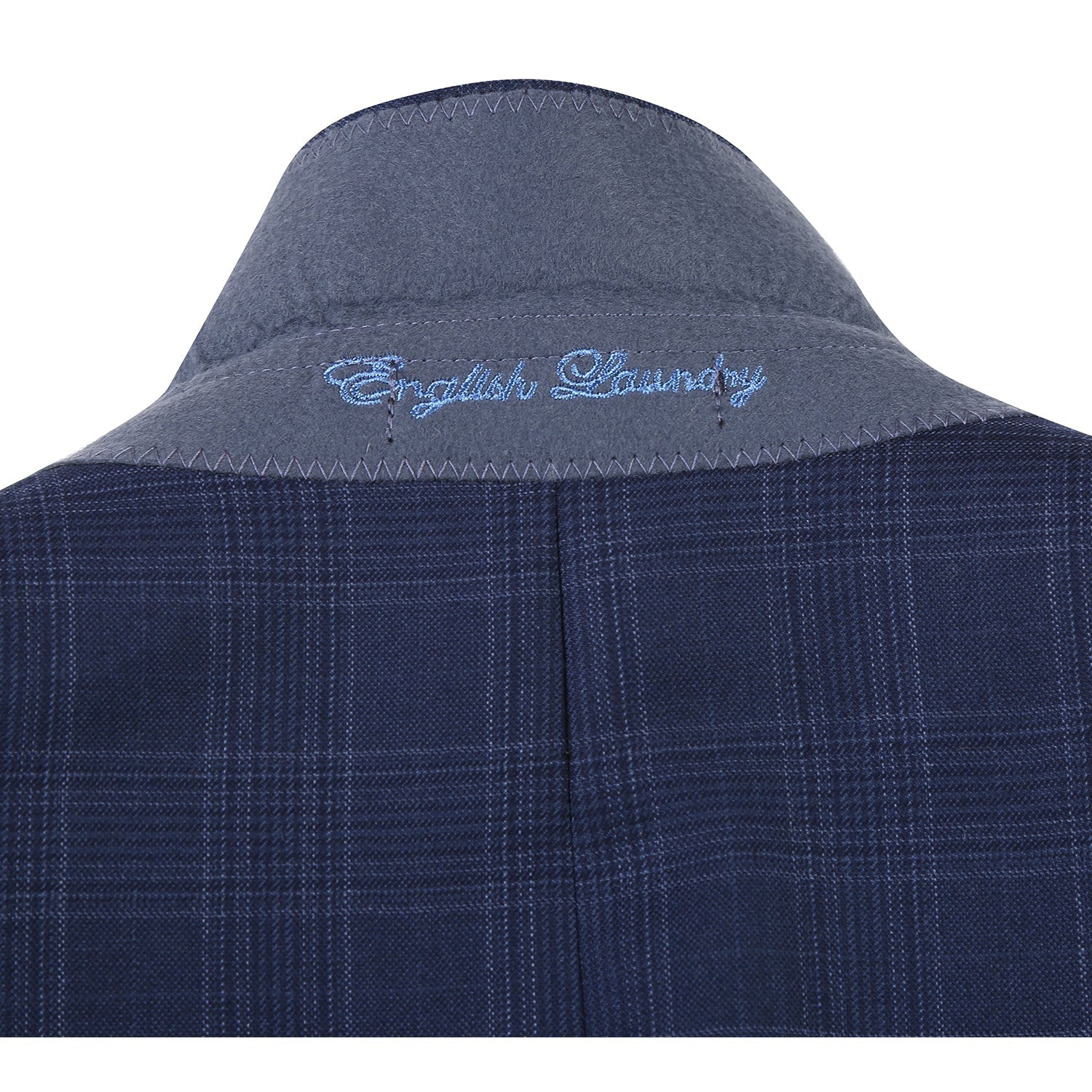 Wool Stretch Single Breasted SLIM FIT Suit in Blue Check (Short, Regular, and Long Available) by English Laundry